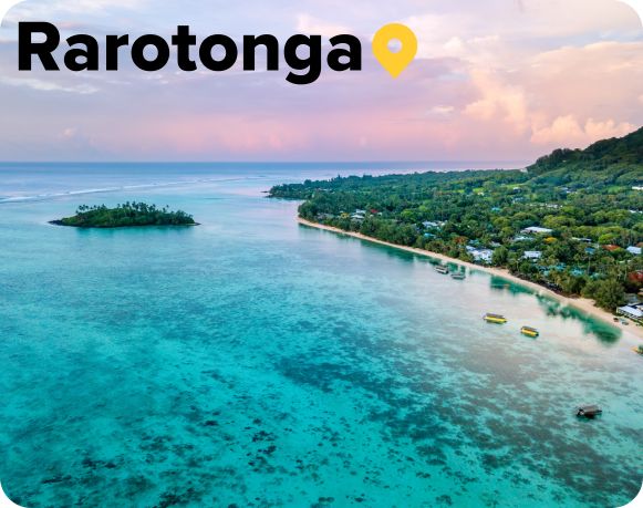 Muri Beach at sunset Rarotonga Cook Islands 